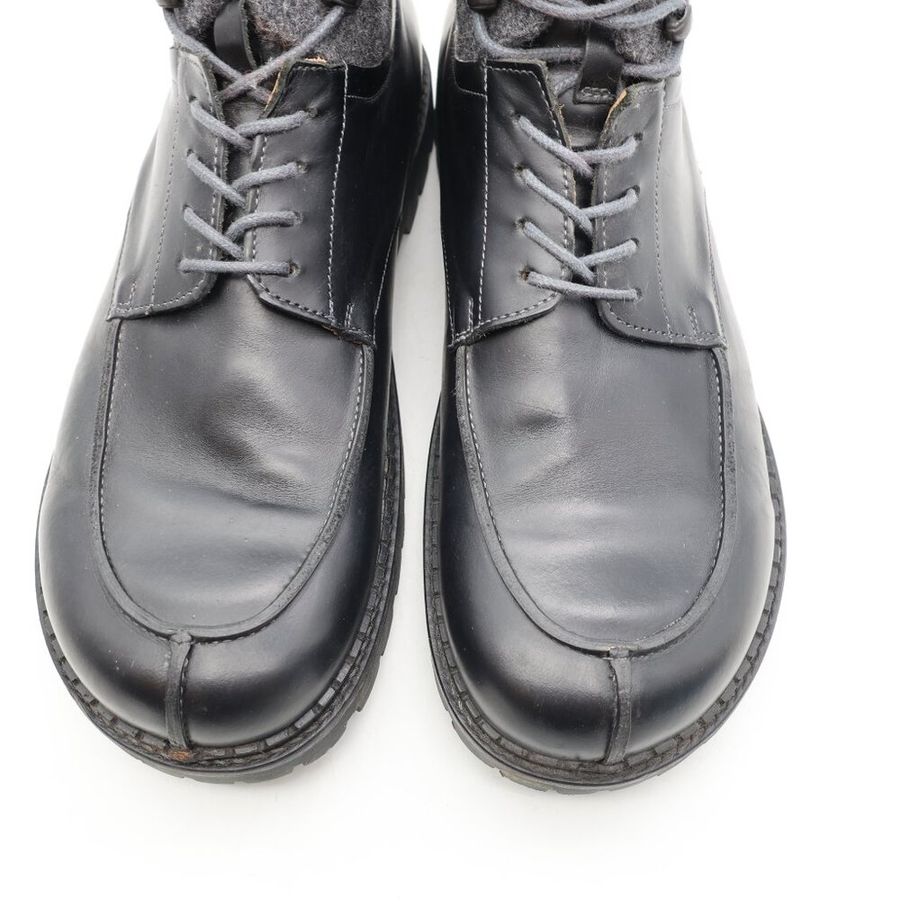 Birkenstock Timmins Men's Size EU 45 US 12 High Black Leather Boots Boiled Wool - Picture 12 of 13